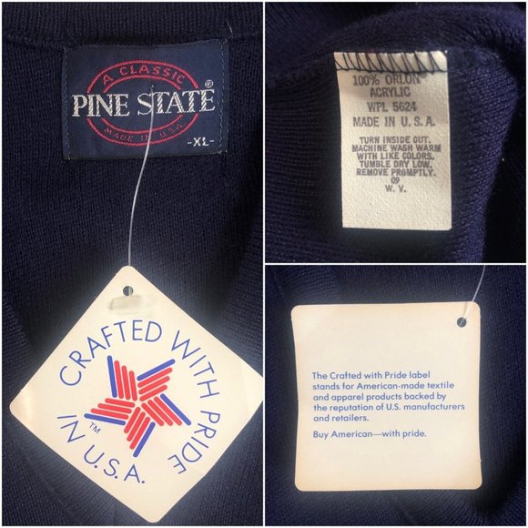 Vintage Deadstock Rare Navy Pine State Buick Motorsports V-Neck Sweater Size XL - Picture 7 of 14